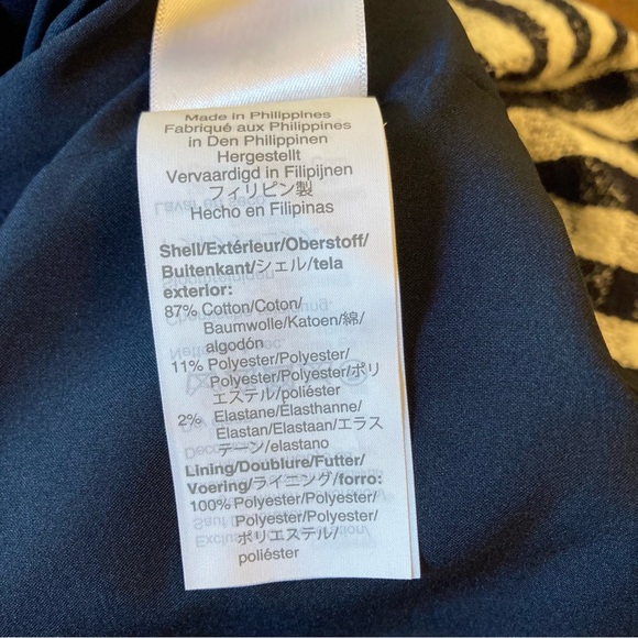 JCREW Navy Blue White Pink Gingham Check Plaid Ribbon Trim Lady Jacket Blazer - Picture 8 of 11